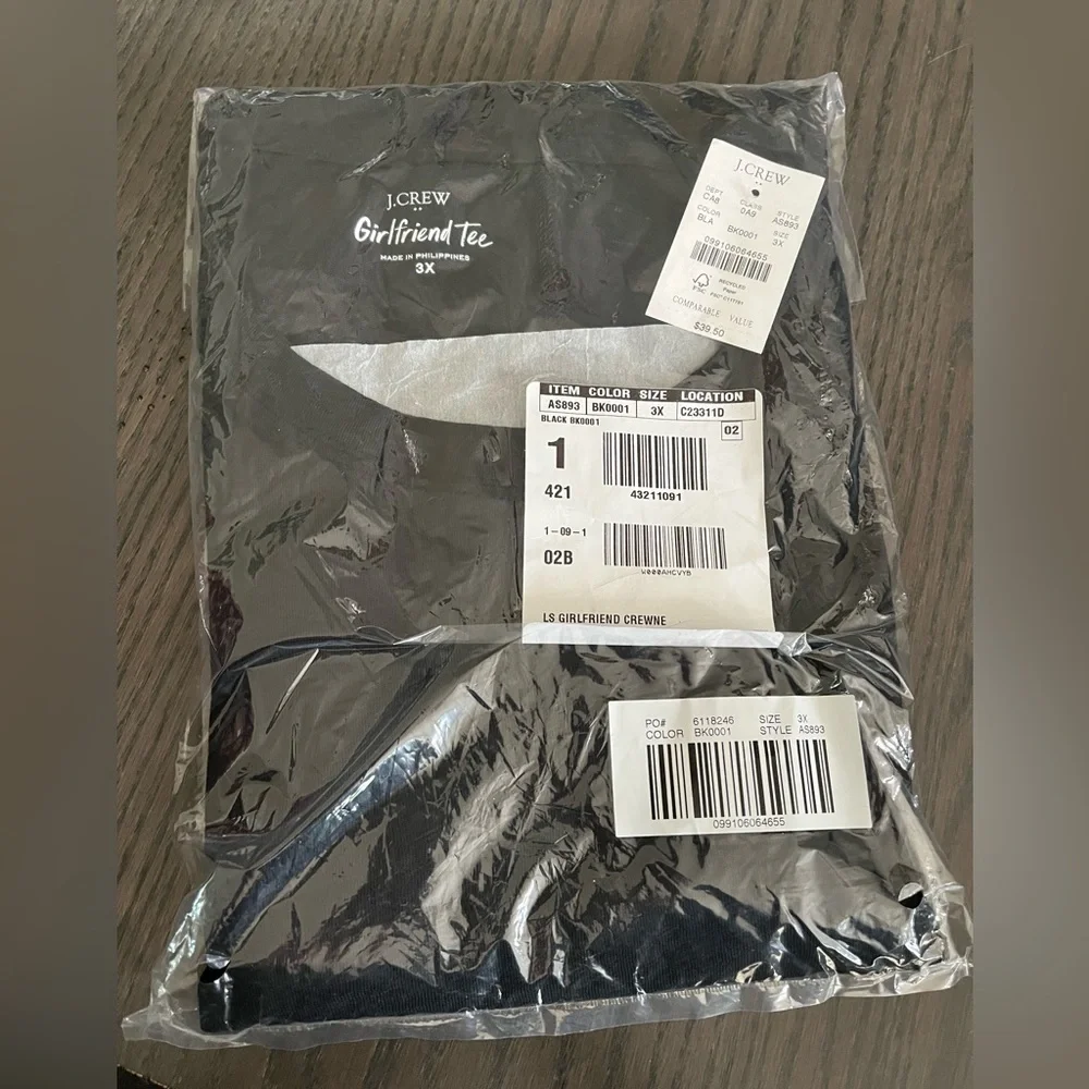 J. Crew Factory Long-sleeve crewneck girlfriend tee - Picture 2 of 3